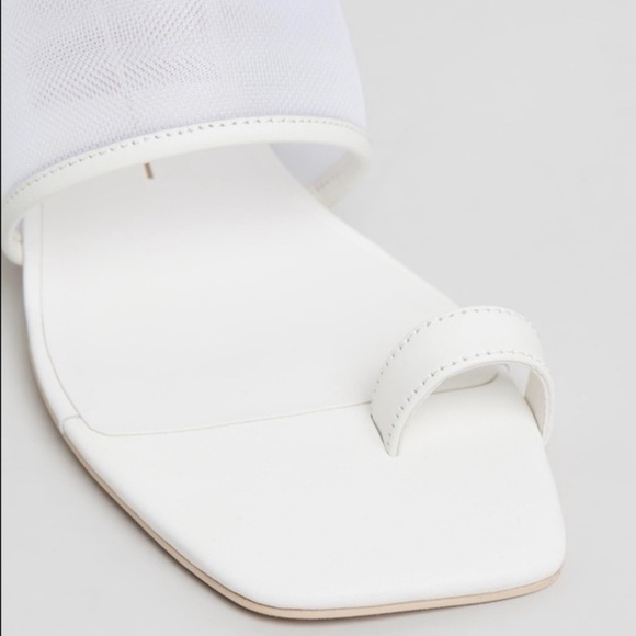 Dolce Vita White Mesh Round Block Heel Sandals - Picture 5 of 13